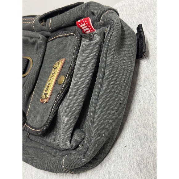 Rare Diesel Men Canvas Sling Bag Crossbody Messenger Travel Utility Black - Picture 4 of 4